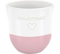 Sheepworld 74826 - Taza con grabado en forma de corazón, altura 9,8 cm, diámetro 9,3 cm, volumen 40 res | banderola de regalo, cumpleaños, Pascua, Navidad | 74826