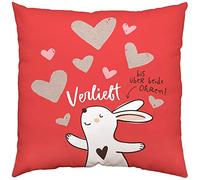 Sheepworld H:PPY Life 45336 - Cojín Decorativo (algodón, 40 cm x 40 cm), diseño con Texto en inglés