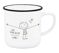 Sheepworld H:PPY life 74754 - Taza de espresso (porcelana, 10 iseño con texto Hab dich so lieb
