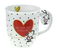 Sheepworld Taza con diseño "Wie schön" | Taza con frase, porcelana, 40 cl, regalo amigos, San Valentín | 46218