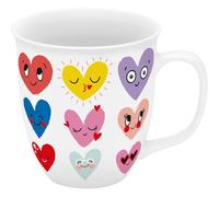Sheepworld Taza Grande con diseño de corazones, taza de café de porcelana, 40 cl, altura 10 cm, diámetro 9 cm, taza de regalo, día de San Valentín, cumpleaños | 74864