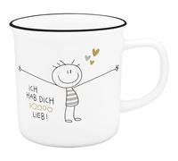 Sheepworld Taza XL con aspecto esmaltado «Hab dich sooo lieb»