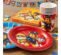 Shein 1/10/15/20/70 Piezas Juego de Vajilla Desechable con Tema de Paw Patrol, Vajilla sin Recubrimiento, Bandera para Tirar, Mantel, Platos, Vasos, Toallas