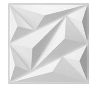 Shein 1/10/20/30 piezas Paneles de pared 3D en forma de diamante, 30cm x 30cm color blanco mate, pegatinas decorativas de pared DIY para el hogar