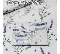 Shein 1/10/20/50/100 piezas Papel de regalo color lavanda, adecuado para envolver regalos de fiesta, manualidades DIY, envolver ramos, envolver regalos del