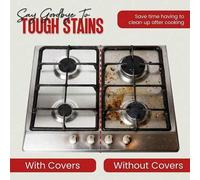 Shein 1/10/20/50 piezas Cubiertas para quemadores de estufa de gas, revestimientos de quemador de aluminio desechables, cubiertas protectoras de estufa de g