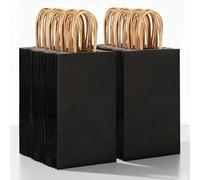 Shein 1/10/25/50 piezas Bolsas de papel kraft negro, bolsas de papel reutilizables, para panadería, té con leche, café, regalos, bolsas de transporte para l
