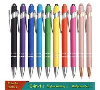 Shein 1/10 Piezas Bolígrafo con Punta de Estilete, Metal, Bolígrafo Estilete 2 en 1 de 1.0 mm Tinta Negra para Smartphone, Tableta, Regreso a la Escuela