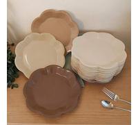 Shein 1/10 piezas Platos de papel de unicolor con degradado de cuatro tonos, 9 pulgadas, decoración de fiesta, adecuado para reuniones familiares, ceremonia