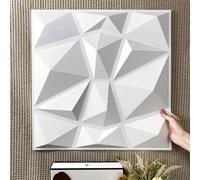 Shein 1/11/22/33 piezas Paneles de pared decorativos 3D con diseño de diamante, 30cmx30cm blanco/negro mate, pegatinas de pared DIY para decoración del hoga
