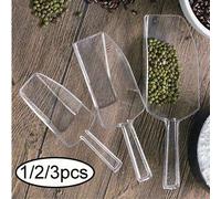 Shein 1/2/3/4/5 piezas Cuchara de hielo de plástico transparente, cuchara de hielo multifuncional para bandeja de hielo de refrigerador, cucharas de cocina