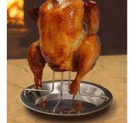 Shein 1/2/3 piezas Rejilla para asar pollo de acero inoxidable gruesa, Bandeja para pavo antiadherente de acero al carbono, Apta para Pascua, Boda, Fiesta