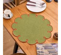 Shein 1/2/4/6/12/100 piezas Manteles individuales bordados con diseño hueco y redondo, decoración de cocina estilo vintage, manteles de mesa de comedor, pos