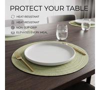 Shein 1/2/4/6/12 piezas Manteles individuales redondos Decoración de cocina Manteles para mesa de comedor Taza Tazón Plato Almohadillas antideslizantes Adec