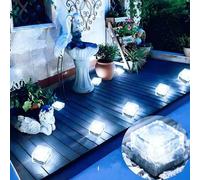 Shein 1/2/4/6/8 piezas Luces solares para escaleras al aire libre, iluminación de de luz blanca para patio, suelo, sendero, lámparas de pilar multifuncional