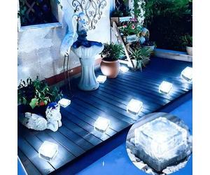 Shein 1/2/4/6/8 piezas Luces solares para escaleras al aire libre, iluminación de de luz blanca para patio, suelo, sendero, lámparas de pilar multifuncional