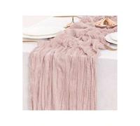 Shein 1/2/4/6 piezas 90*180Cm/90*300Cm/90*400Cm Mantel color rosa pálido y salvia con pliegues de estilo bohemio, mantel para fiestas, bodas, duchas nupcial