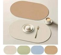 Shein 1/2/4/6 piezas Manteles individuales antideslizantes resistentes al calor e impermeables de cuero sintético, posavasos para cocina, comedor y hogar, g