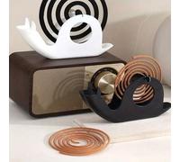 Shein 1/2/4/6 piezas Soporte en forma de caracol para espiral antimosquitos - Soporte repelente de insectos a prueba de fuego y calor con colector de polvo,