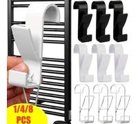 Shein 1/2/4/8 piezas Ganchos para colgar en el baño, Soporte para toallas calentadas, Gancho para radiador, Soporte multifunción para secar, Gancho para toa