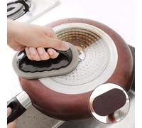 Shein 1/2/4 piezas Cepillos de limpieza de cocina, ladrillo mágico de limpieza doméstica, esponja para platos con mango, almohadillas de esponja abrasiva pa