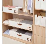 Shein 1/2/4 piezas Contenedores de almacenamiento grandes debajo de la cama con asas y portaetiquetas, cesta de basura debajo de la cama de tela extra grues