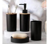 Shein 1/2/4 piezas Dispensador de jabón líquido con tapa de madera rellenable para desinfectante de manos, loción - Multiusos para cocina, baño, sala de est