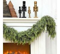 Shein 1/2/4 piezas Guirnalda de hojas de pino artificial de 70 pulgadas/180 cm, guirnalda de follaje verde de plástico para decoración estacional de Navidad