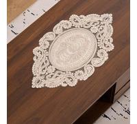 Shein 1/2/4 piezas Manteles individuales de encaje a ganchillo hechos a mano, estilo francés elegante y minimalista, decoración de mesa de cocina/comedor, p