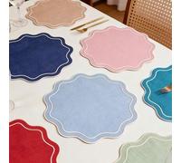 Shein 1/2/4 piezas Manteles individuales de tela bordada para fiestas, adecuados para decoración de mesa de boda, manteles de tela de estilo europeo minimal