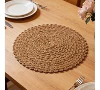 Shein 1/2/4 piezas Set, Manteles individuales tejidos naturales, Estilo bohemio, Adecuado para cocina, mesa de comedor, uso interior/exterior, Lavable, Resi