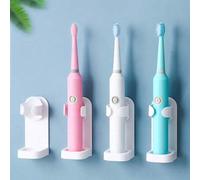 Shein 1/2/4 piezas Soporte para cepillo de dientes eléctrico sin taladro, estante montado en la pared para cepillos de dientes, organizador de cepillos de d