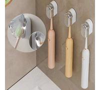 Shein 1/2/4 piezas Soporte para cepillos de dientes de baño, diseño con tapa antipolvo, fácil acceso, sin necesidad de perforar, se adapta a cepillos de die