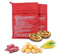 Shein 1/2/5 piezas Bolsas para patatas en microondas, Nuevas bolsas rojas lavables para patatas en microondas, Bolsas para cocinar patatas al horno en micro