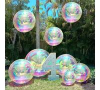 Shein 1/2/5 piezas Globos de lámina con efecto 4D transparente y colorido de 22"/32"/50", Globos de lámina redondos holográficos, Adecuados para fiesta de c