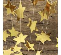 Shein 1/2/6/10 piezas Guirnalda de estrellas con brillo, Decoración colgante de corona de papel dorado y plateado brillante, Banderines triangulares de estr