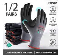 Shein 1/2 pares de guantes de trabajo recubiertos de nitrilo microespuma - antideslizantes, ligeros, duraderos, para mejoras en el hogar, jardinería, constr