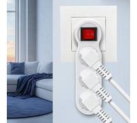 Shein 1/2 piezas Adaptador de corriente europeo estándar 3 en 1, Regleta de enchufes múltiple 250V/16A, Convertidor de corriente con interruptor encendido/a