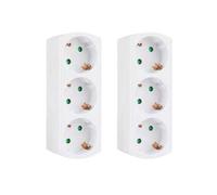 Shein 1/2 piezas Adaptador de enchufe de pared 3 en 1 con 3 tomas, certificado CE - Toma múltiple blanca para uso doméstico, oficina e industria