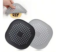 Shein 1/2 piezas Atrapapelos, Tapa de desagüe de ducha cuadrada, Tapón de pelo de silicona con ventosa, Filtro de desagüe de fregadero, Tapón de desagüe de