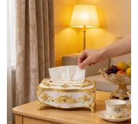 Shein 1/2 PIEZAS Caja de pañuelos con diseño de rosa retro, soporte decorativo para servilletas para el hogar, cocina, dormitorio, sala de estar, mesa de co
