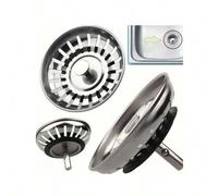 Shein 1/2 piezas Colador de acero inoxidable para fregadero de cocina, atrapapelos para baño, filtro de drenaje de fregadero, herramienta de drenaje de coci