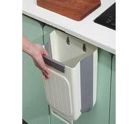 Shein 1/2 piezas Cubo de almacenamiento de goma plegable y suave para la cocina, cubo de basura colgante de la puerta del gabinete, sin necesidad de doblars
