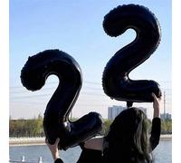 Shein 1/2 piezas Globo de lámina grande de número negro de 40 pulgadas, adecuado para fiestas de 16º, 18º, 20º, 21º, 25º, 30º, 40º, 50º, 60º, 70º, 80º cumpl