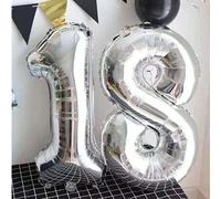 Shein 1/2 piezas Globos con números negros de 40 pulgadas, tallas del 1 al 80, globos de película de aluminio adecuados para fiestas de cumpleaños, aniversa