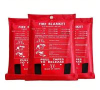 Shein 1/2 piezas Manta contra incendios - Manta ignífuga de emergencia, 100 x 100 cm - Manta extintora de incendios de fibra de vidrio, adecuada para cocina