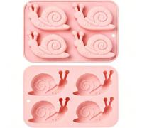 Shein 1/2 piezas Molde de silicona 3D con forma de caracol de 4 cavidades para chocolate y dulces, apto para chocolate, fondant, postres, pasteles, galletas