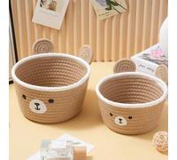 Shein 1/2 Piezas Organizador multiusos para cosméticos y artículos varios, cesta de almacenamiento de escritorio con diseño de dibujos animados pintados a m
