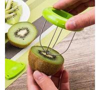 Shein 1/2 Piezas Pelador de kiwi de estilo de cocina fresca en verde menta y blanco + Agarre antideslizante Fácil de operar/Corte rápido/No lesivo para cena