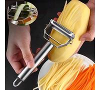 Shein 1/2 Piezas Pelador de Verduras de Acero Inoxidable - Afilado, Herramienta de Cocina, Cortador Multifuncional de Tallos de Verduras y Frutas, Pela Fáci